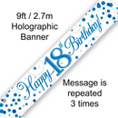 Oaktree Banner Sparkling Fizz Age 18 Blue 9ft
