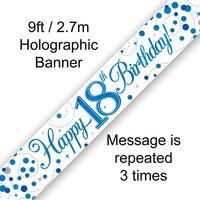 Oaktree Banner Sparkling Fizz Age 18 Blue 9ft