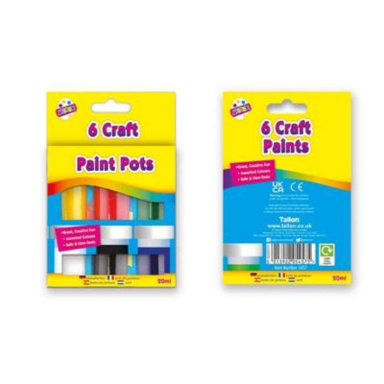 6 Craft Paint Pots