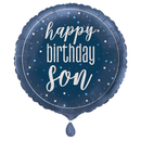 Unique Foil Balloon Happy Birthday Son Blue 18"