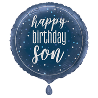 Unique Foil Balloon Happy Birthday Son Blue 18"