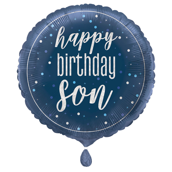 Unique Foil Balloon Happy Birthday Son Blue 18"