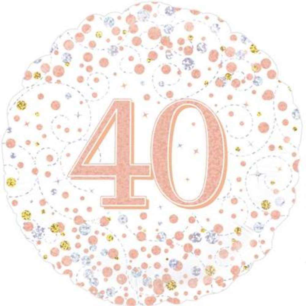 Oaktree Sparkling Fizz Age 40 Rose Gold 18" Foil