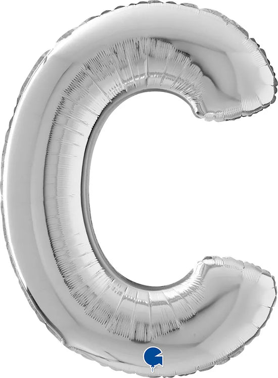 Grabo Foil Balloon Silver 26" Letter C