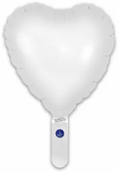 Oaktree 5 Pack Foil Balloon Matte White Heart 9
