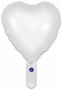 Oaktree 5 Pack Foil Balloon Matte White Heart 9