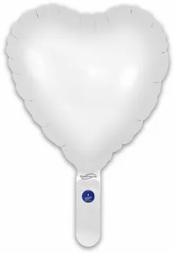 Oaktree 5 Pack Foil Balloon Matte White Heart 9