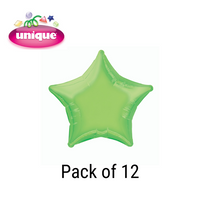 Unique 12 Pack Foil Balloon Lime Green Star 20