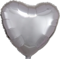 Anagram Foil Balloon Metallic Silver Heart 18"