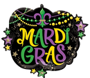 Anagram Foil Balloon Mardi Gras Glitter Beads 28