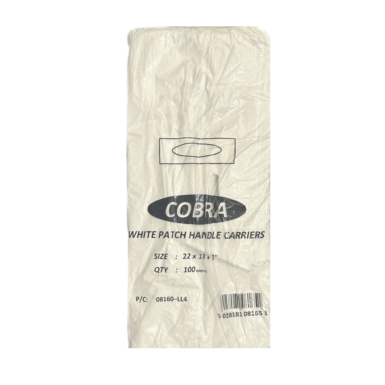 Magnum 100 Pack Carrier Bag White 22x18x3