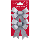 Eurowrap 2 Pack Bow Glitter Silver