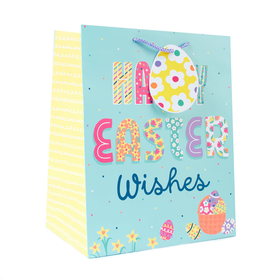 Tiger Feet Gift Bag Easter Text Medium 6pk