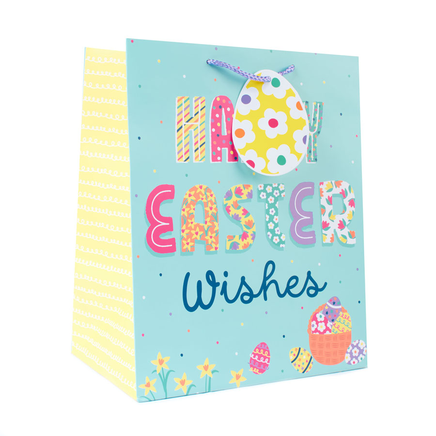 Tiger Feet Gift Bag Easter Text Medium 6pk
