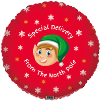 Foil Balloon 18" Shape Elf Special Delivery