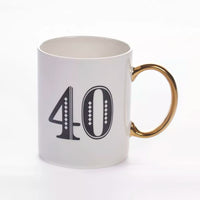 Tiger Feet Mug Age 40 Art Deco style, featuring vintage-inspired tiger foot design on a ceramic mug.