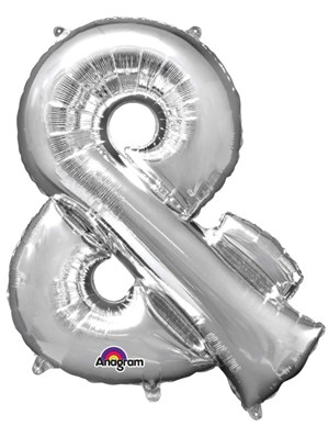 Anagram Foil Balloon Silver 34" Ampersand