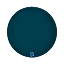 Grabo Foil Balloon Satin Petrol Blue Globe 15"