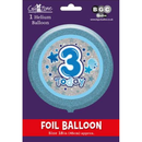 Foil Balloon 18" Round Holographic Age 3