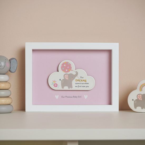 Widdop Hello Baby Framed Plaque Pink