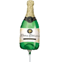 Anagram Champagne Bottle 9" Air Fill Foil Balloon