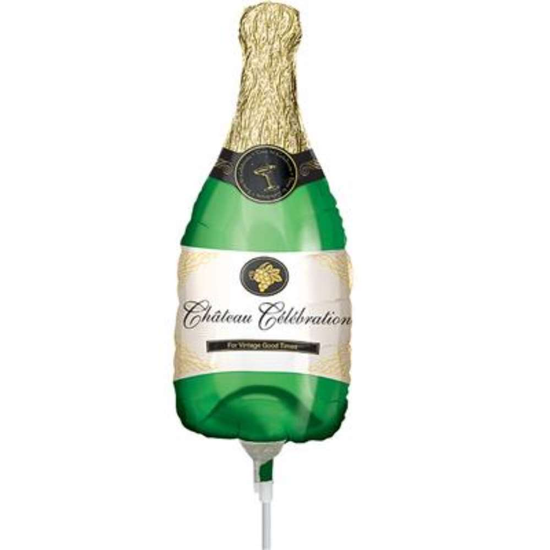 Anagram Champagne Bottle 9" Air Fill Foil Balloon
