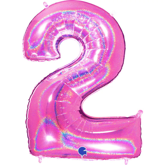 Grabo Foil Holo Glitter Fuchsia 40" Number 2