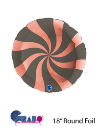 Grabo Swirly Rose Gold & Grey 18" Foil Balloon