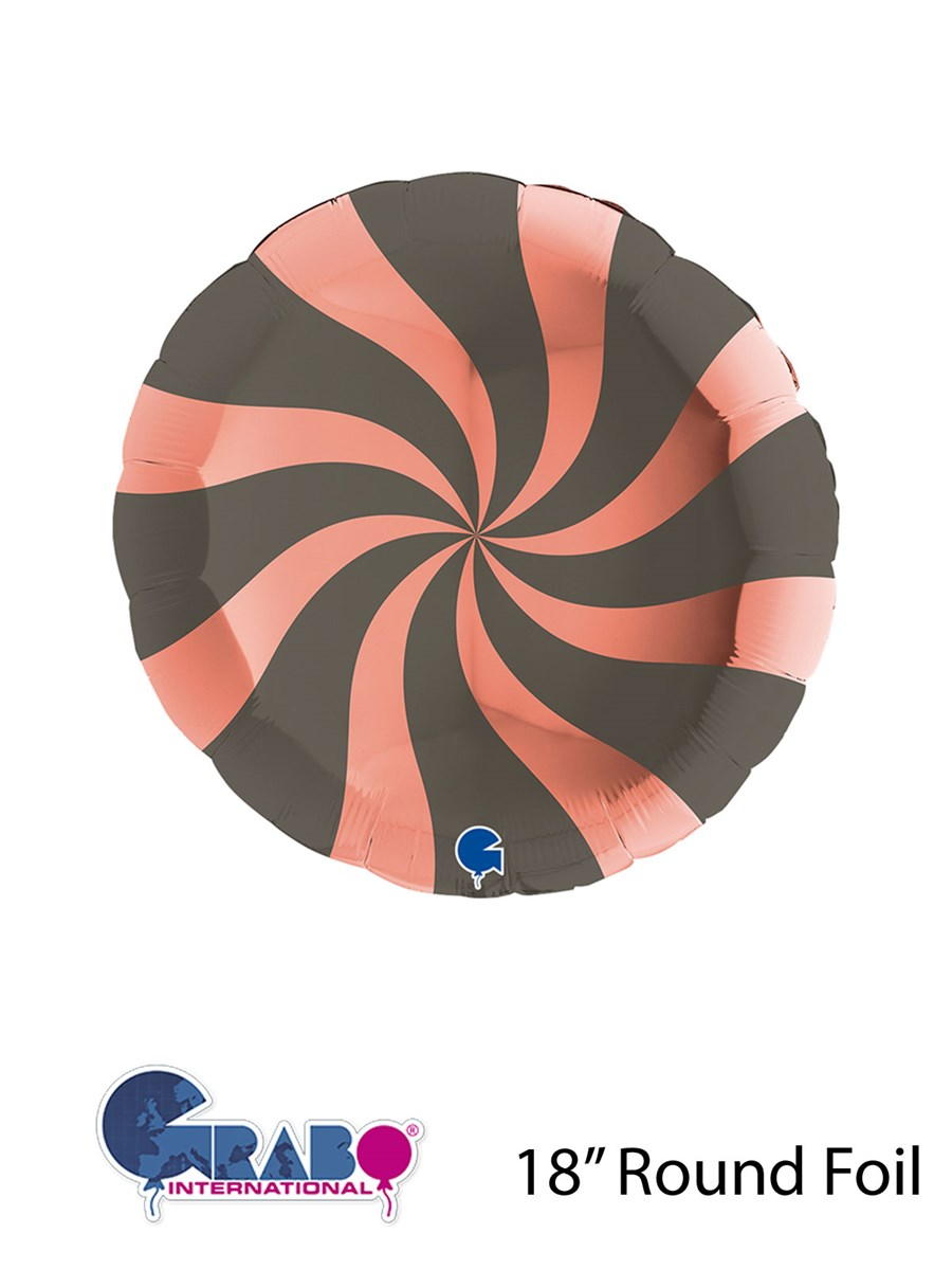 Grabo Swirly Rose Gold & Grey 18" Foil Balloon