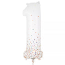 Oaktree Foil Balloon Fizz Rose Gold number 1, 34-inch celebratory foil balloon with shiny rose gold finish.