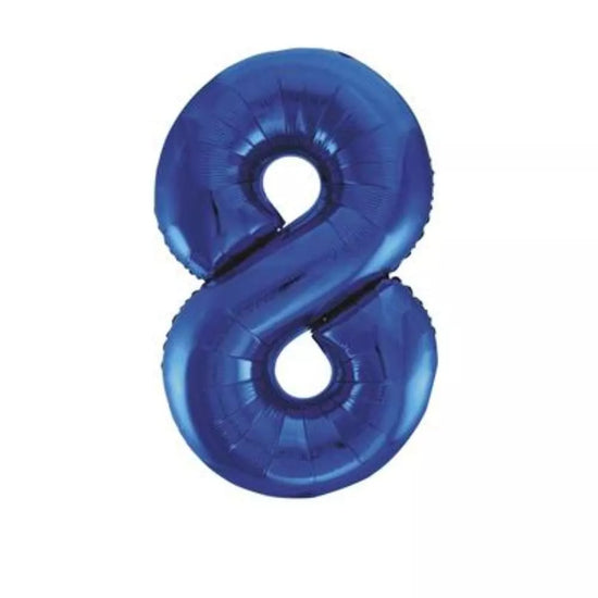 Unique Foil Balloon Blue Glitz 34" Number 8