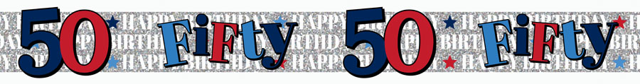 50th Birthday Male Banner 2.6M 6pk