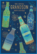Simon Elvin C50 birthday cards set featuring six cards for grandson, with colorful and festive designs.