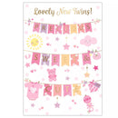 Prelude 6-pack newborn twins greeting cards featuring cute baby design, perfect for new baby congratulations and celebration.