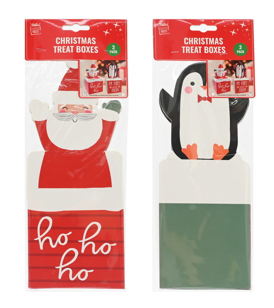Treat Boxes Christmas 3pk (Design May Vary)