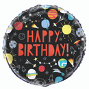 Unique Foil BalloonHappy Birthday Outer Space 18"