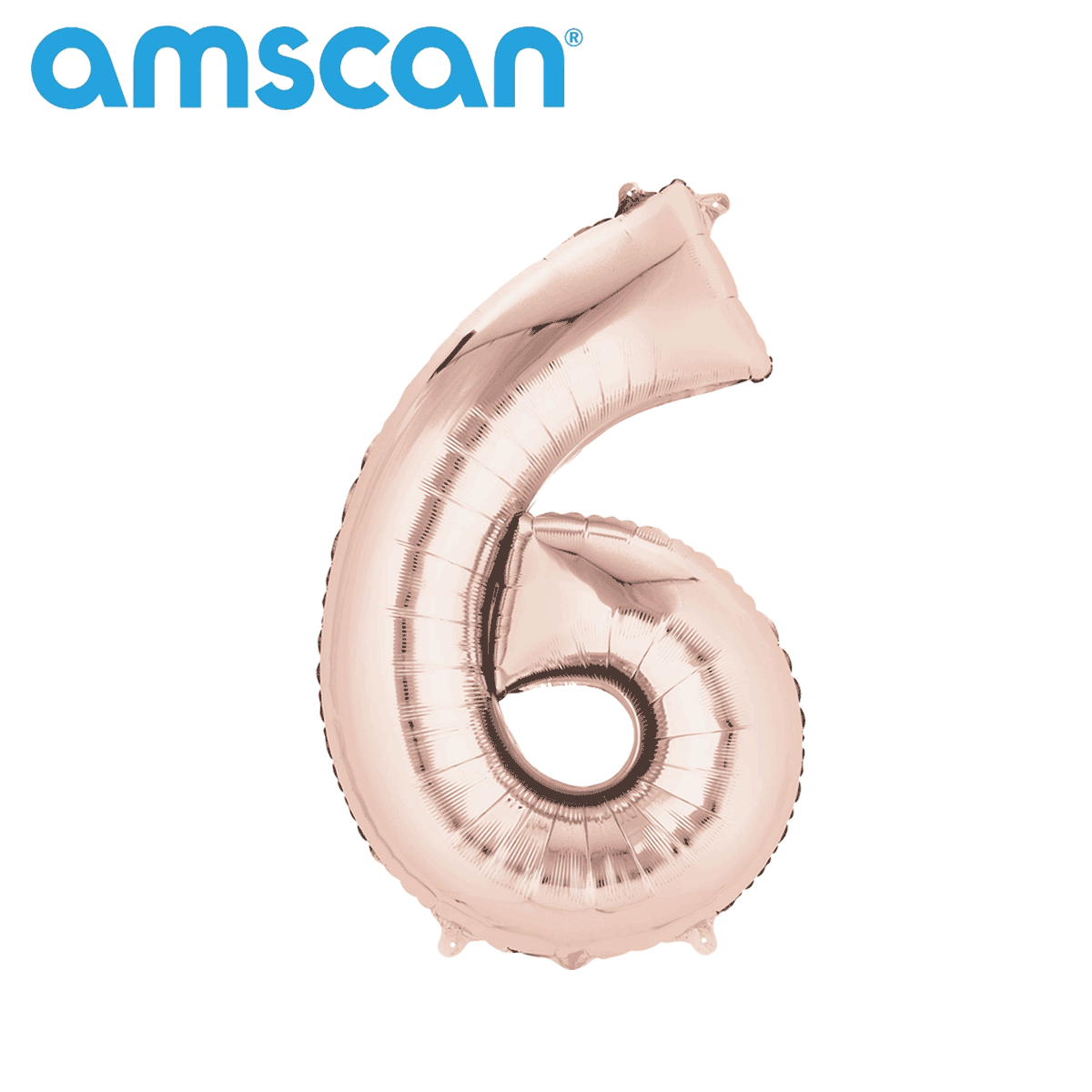 Anagram Foil Balloon Rose Gold 16" Number 6