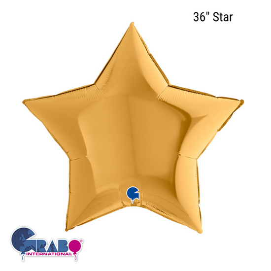 Grabo Foil Balloon Gold Star 36"