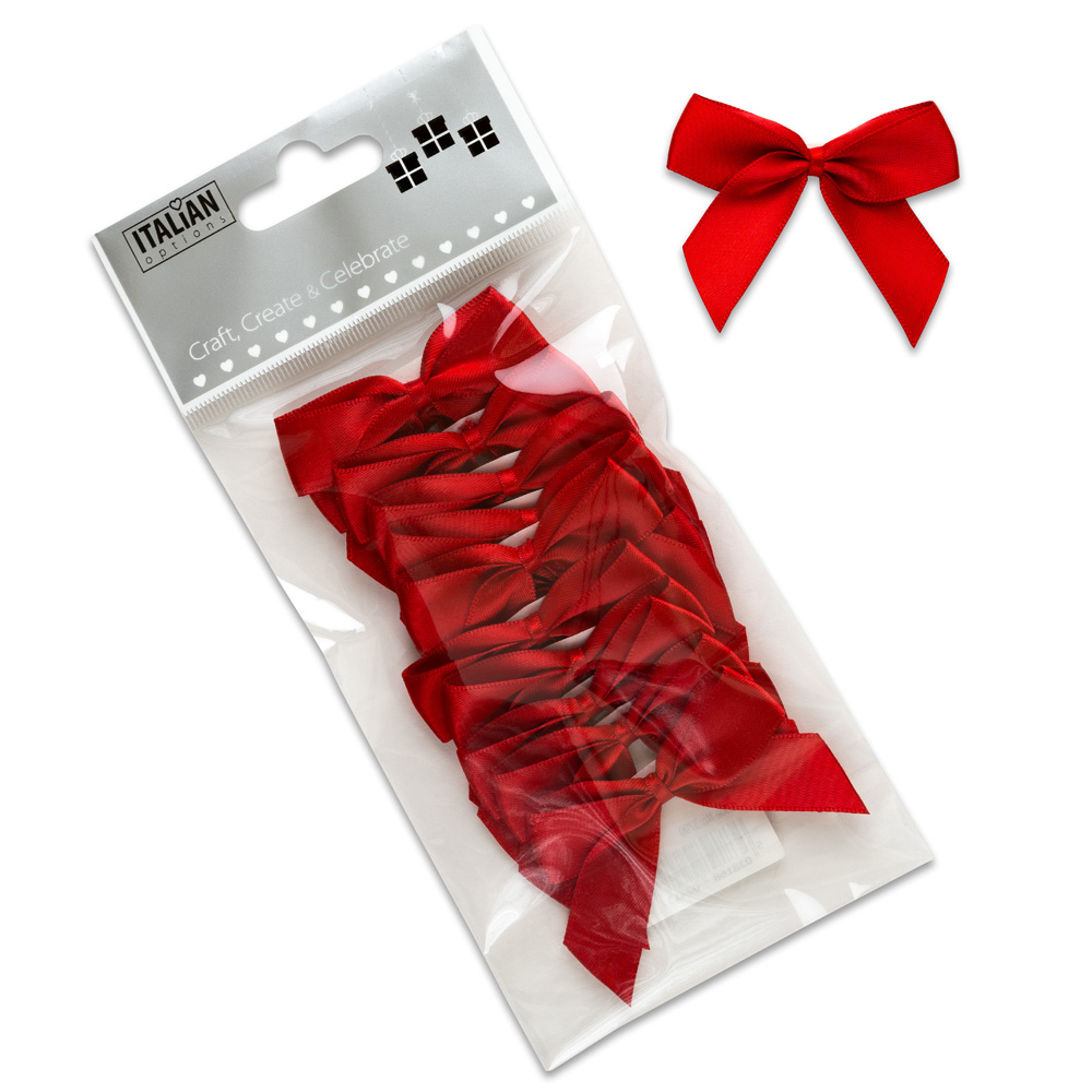 Italian Options 12 Pack Ribbon Bows Red 5cm