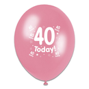 6 x 8pk Latex Balloons Birthday Age 40