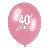 6 x 8pk Latex Balloons Birthday Age 40
