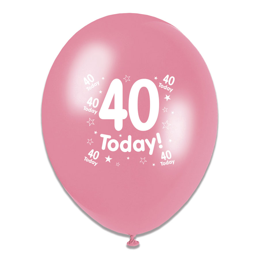 6 x 8pk Latex Balloons Birthday Age 40