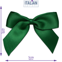 Ribbon Bows Bottle Green 5cm 12pk