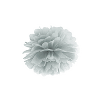 Silver Tissue Paper Pom Pom 25cm