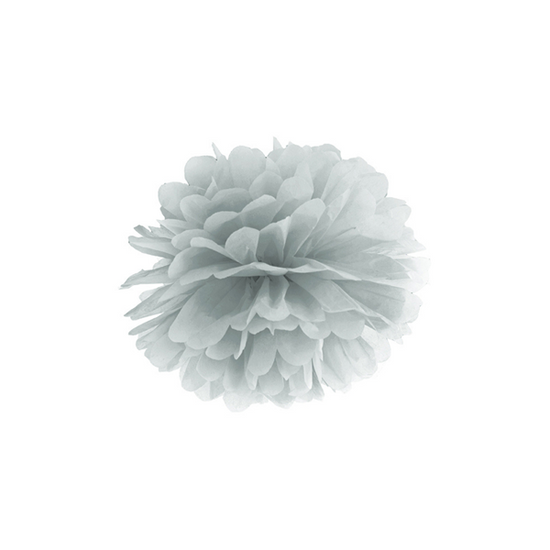 Silver Tissue Paper Pom Pom 25cm