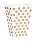 Unique Treat Boxes Gold Dots 5.5x3.75" 8pk