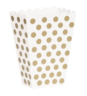 Unique Treat Boxes Gold Dots 5.5x3.75" 8pk