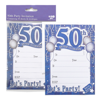 Age 50 Male Birthday Invitations 10x20pk