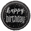 Unique Foil Balloon Black Glitz Birthday 18"