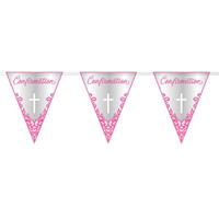 Unique Flag Banner Confirmation Pink Cross 9ft